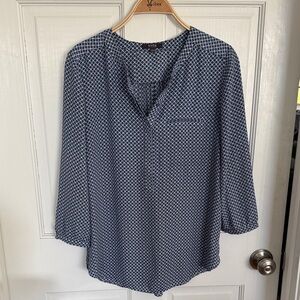 NYDJ Navy Geometric Blouse
